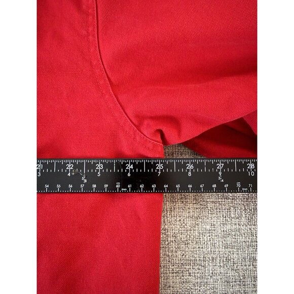 Lands End Chore Barn Coat Mens Large Tall Red Corduroy Collar Flannel Lined VTG - Picture 12 of 13